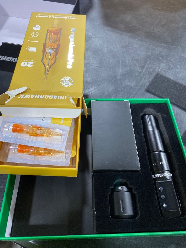 Photo 1 of Dragonhawk Wireless Beginner Tattoo Kit Atom2 Pro Cordless Rotary Tattoo Gun Machine Pen Complete Tattoo Kit 7 Strokes 2.4-4.2mm