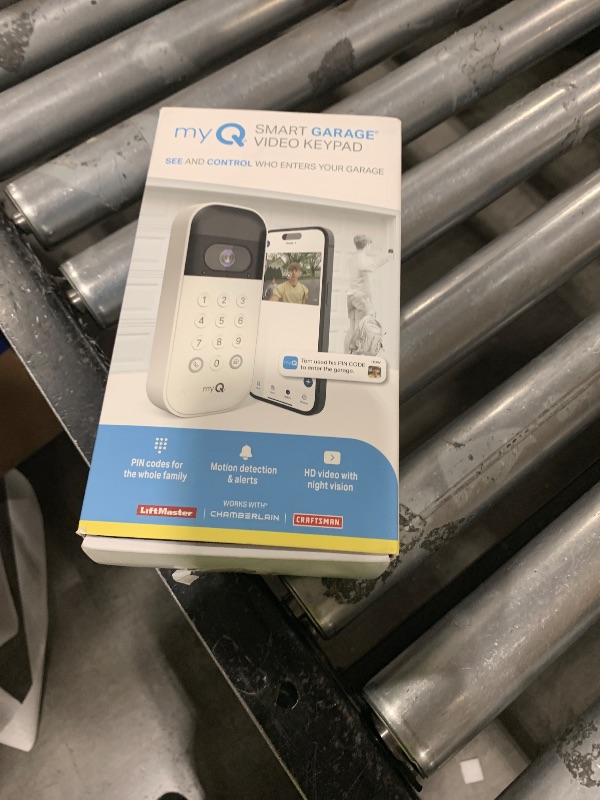 Photo 1 of myQ Smart Garage Door Video Keypad with Wide-Angle Camera,Customizable PIN Codes,and Smartphone Control–Take Charge of Your Garage Access Works with Chamberlain, LiftMaster and Craftsman openers,White
