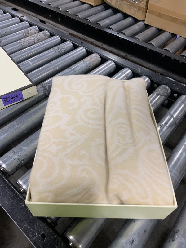 Photo 1 of CUDDLE DREAMS Premium Cashmere Throw Blanket with Fringe, Luxuriously Soft (Paisley Beige)