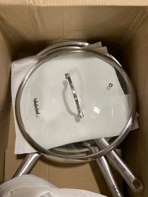 Photo 1 of Titanium Au Gratin Pans Set 8/10/12 Inch, Pure Titanium Hammered Frying Pans with 2 Lids, Non-Toxic Skillet Cookware, PFAS/PFOA/PTFE Free, Dishwasher & Oven Safe, Induction Compatible