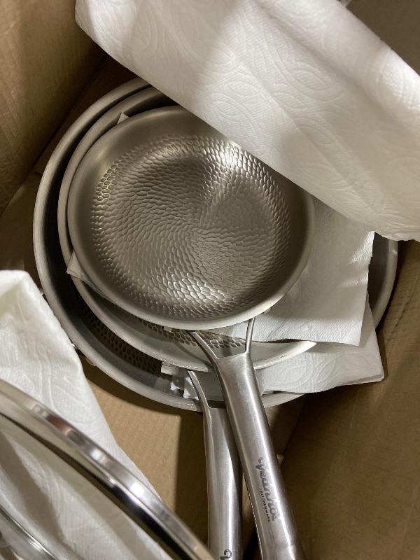 Photo 1 of Titanium Au Gratin Pans Set 8/10/12 Inch, Pure Titanium Hammered Frying Pans with 2 Lids, Non-Toxic Skillet Cookware, PFAS/PFOA/PTFE Free, Dishwasher & Oven Safe, Induction Compatible
