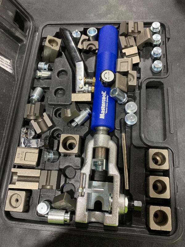 Photo 1 of Mastercool 72485-PRC Universal Hydraulic Flaring Tool – 45° Double & Single Flares, Push Connect, GM Fuel Line, Brake Line & GM Transmission Cooling – Includes Hydraulic Ram & Mini Tube Cutter