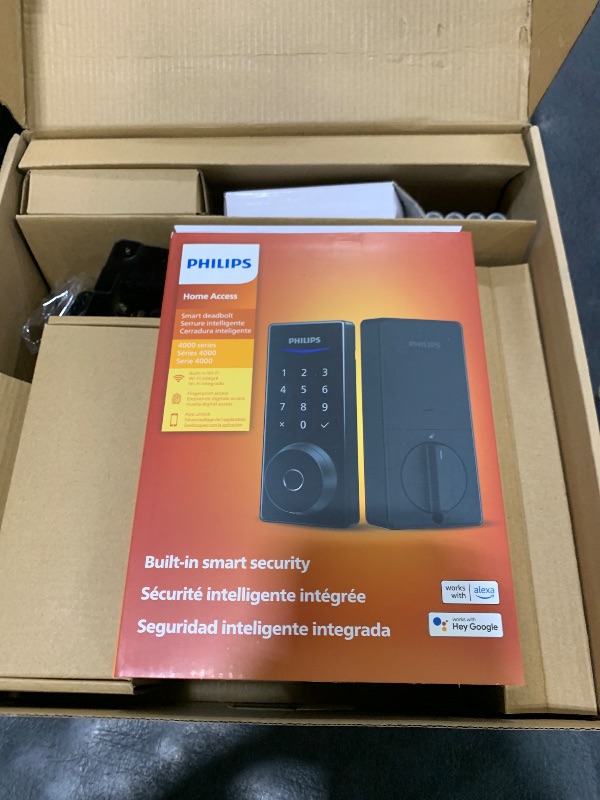 Photo 1 of Philips Touchscreen WiFi Smart Lock with Handle Set, Built-in WiFi, Remote Control & Voice Control, Fingerprint Keyless Entry Door Lock, Smart Locks for Front Door Deadbolt, Auto-Lock, Matte Black