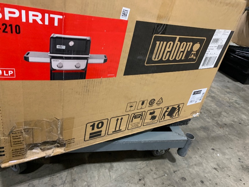 Photo 1 of Weber Spirit E-210 Liquid Propane Gas Grill for Outdoor Cooking and BBQ, 2 Burners, Black – Porcelain-Enameled Cast-Iron Grates & Snap-Jet Ignition