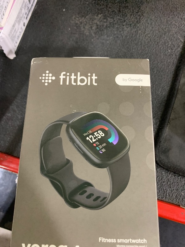 Photo 1 of Fitbit Versa 4 Fitness Smartwatch with Daily Readiness - 3-Month Google Health Premium Membership Included - GPS, 24/7 Heart Rate, 40+ Exercise Modes, Sleep Tracking - Black/Graphite