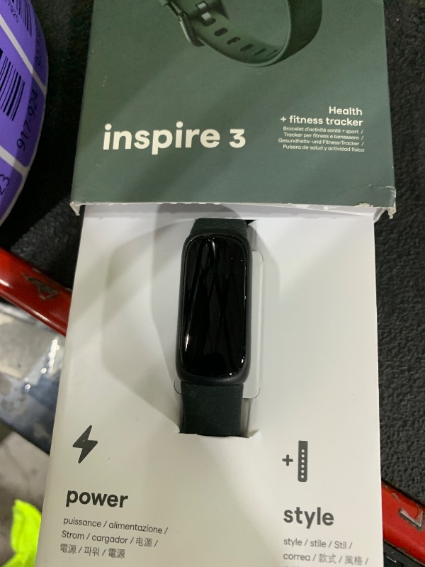 Photo 1 of Fitbit Inspire 3 Health & Fitness Tracker with Stress Management, Workout Intensity, Sleep Tracking, 24/7 Heart Rate - 3-Month Google Health Premium Membership Included - Midnight Zen/Black