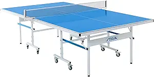 Photo 1 of STIGA Outdoor Table Tennis Table – All-Weather Waterproof Aluminum Ping Pong Table with Net & Post, QuickPlay Assembly, 108" L x 60" W x 30" H