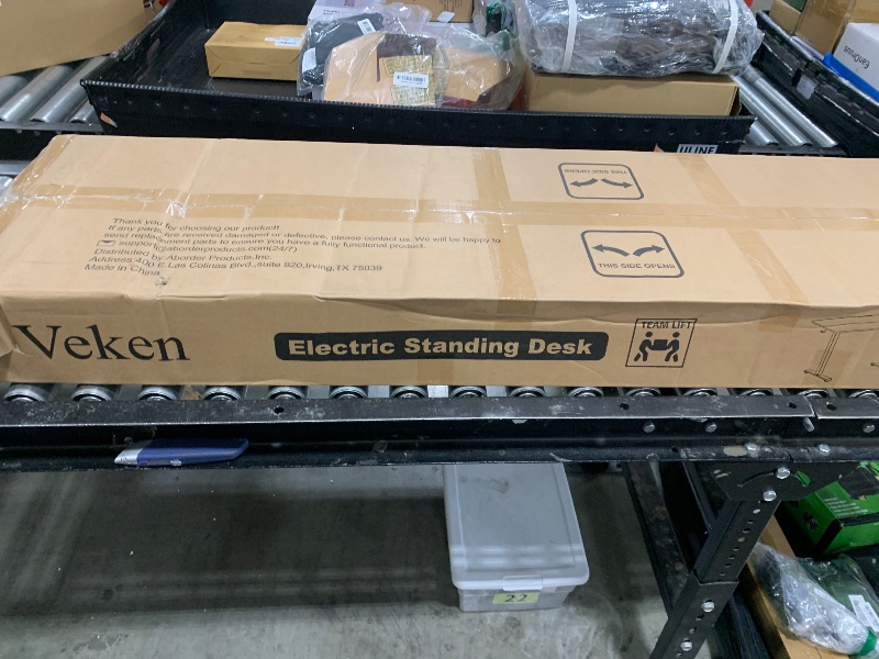 Photo 1 of Veken 63x27.6 Inch Large Electric Standing Desk, Heights Adjustable,Sit to Stand Up, Work Home Office Computer Table for Walking Pad, Wooden Desktop Desks, Black