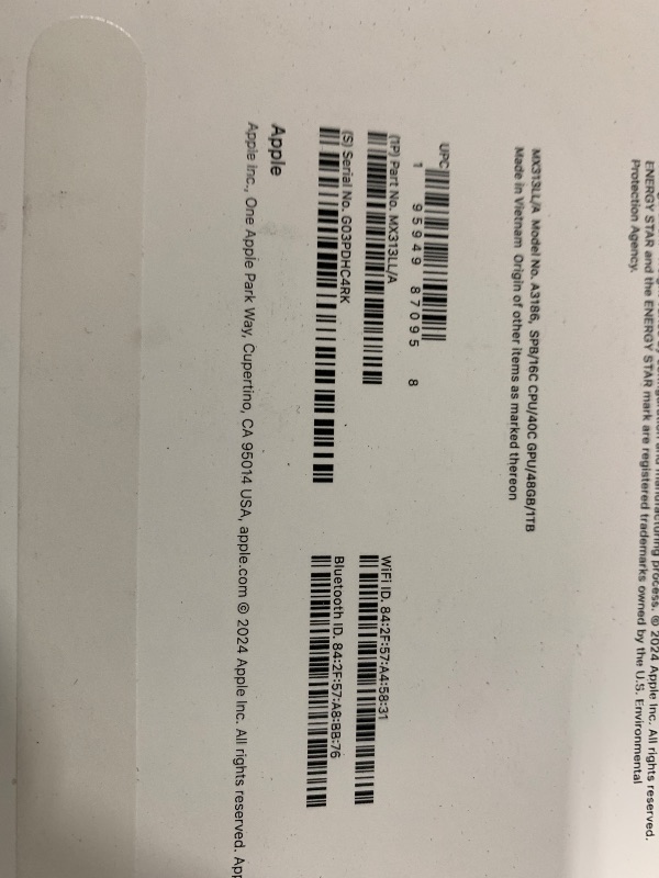 Photo 1 of Apple 2024 MacBook Pro Laptop with M4 Max, 16?core CPU, 40?core GPU: Built for Apple Intelligence, 16.2-inch Liquid Retina XDR Display, 48GB Unified Memory, 1TB SSD Storage; Space Black