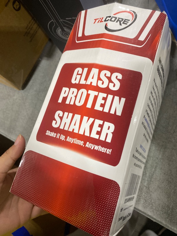 Photo 1 of Tilcore Glass Protein Shaker Bottle for Protein Mixes and Shakes - 635ml 20oz, BPA-Free, Leak-Proof & Durable Glass Shaker Blender - Mixer Bottle for Gym