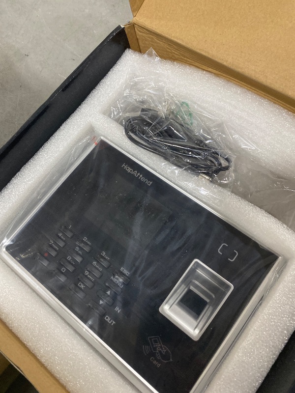 Photo 1 of HapAttend Time Clocks for Employees Small Business Automatic Calculate Hours, 0 Monthly Fees Fingerprint Time Clock, H2 Standalone Biometric Clock in Machine for Employees with 5 RFID Cards (No WiFi)
