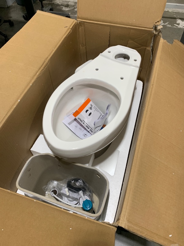 Photo 1 of Garvee 21" Round Two-Piece Toilet with Dual Flush and Soft Close Seat for Bathroom, White
