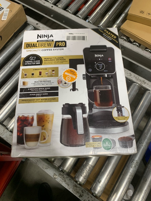 Photo 1 of Ninja CFP301 DualBrew Pro Specialty 12-Cup Drip Maker with Glass Carafe, Single-Serve for Coffee Pods or Grounds, with 4 Brew Styles, Frother & Separate Hot Water System, Black