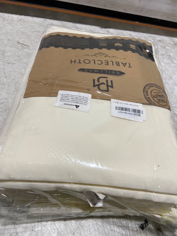Photo 1 of BRILLMAX 6 Pack Ivory Round Tablecloths 120 Inch for 60” Tables - 150 GSM Polyester Fabric, Floor Length Drop, Water, Stain & Wrinkle Resistant Cloth Cover for Wedding Reception Banquet Dining