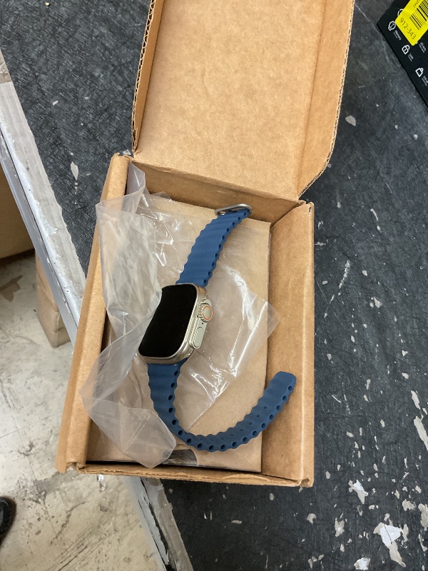Photo 4 of Apple Watch Ultra 2 [GPS + Cellular 49mm] Smartwatch with Rugged Titanium Case & Blue Ocean Band. Fitness Tracker, Precision GPS, Action Button, Extra-Long Battery Life, Bright Retina Display