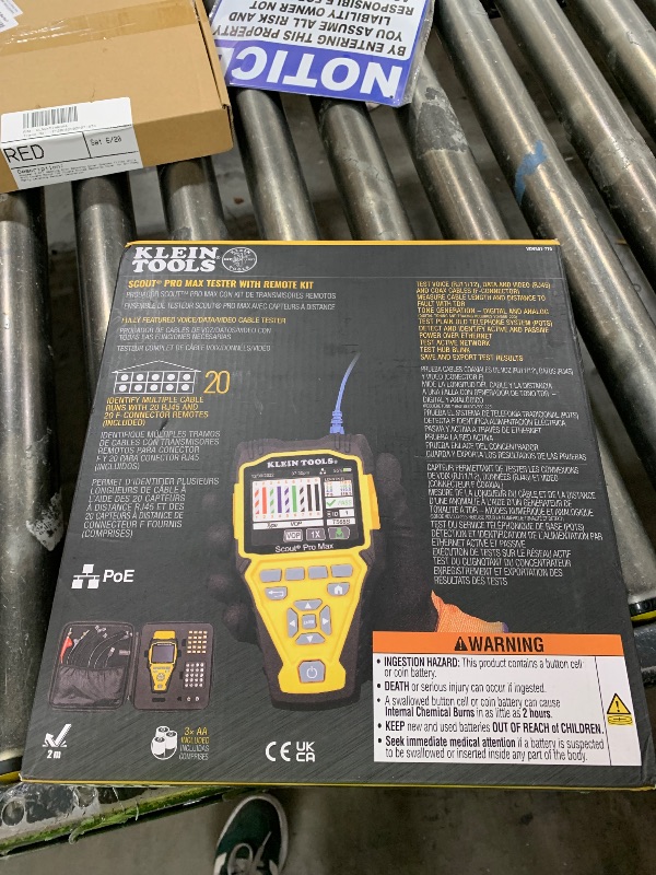 Photo 1 of Klein Tools VDV501-770 Cable Tester Set, Scout Pro Max Ethernet, Coax/Video, Phone, (RJ11/RJ12/RJ45) F-Connector Cables, Test-n-Map Remotes