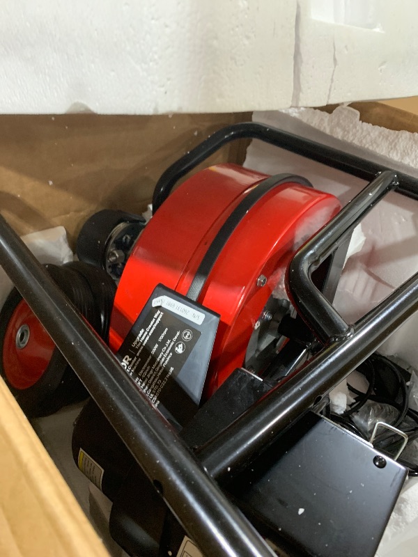 Photo 1 of VEVOR Drain Cleaner Machine 100 FT x 1/2 Inch, Auto Feed Sewer Snake Auger on Wheels, Portable Drain Cleaning Machine with 4 Cutters & Air-activated Foot Switch for 2" to 6" Pipes