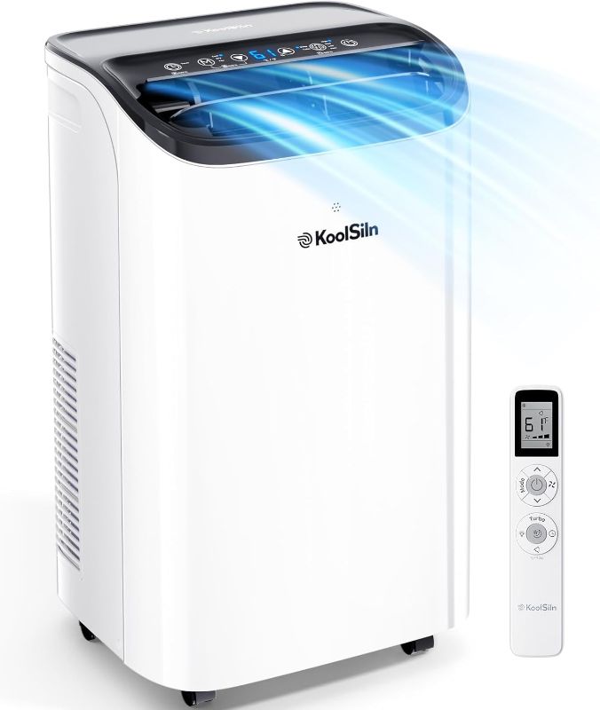 Photo 1 of 14,000 BTU Portable Air Conditioner Cools Up to 700 Sq.Ft, Auto-Evaporation Low Noise Portable AC Unit with Remote Control for Large Room, Office, Garage, White