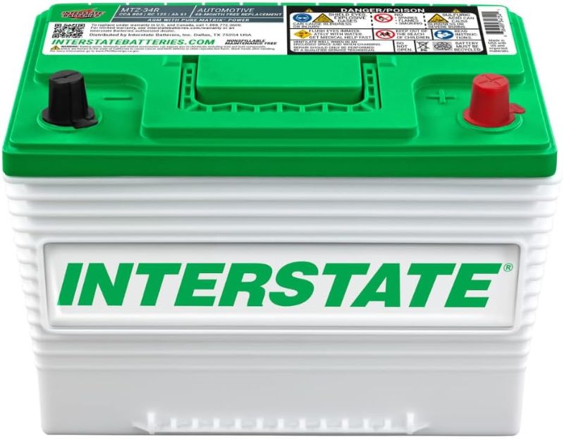 Photo 1 of Interstate Batteries Automotive Battery 12V 63Ah (Group 34R) 800CCA SLI Pure Lead AGM Automobile Replacement Battery for Cars, Jeeps, SUVs, Trucks, Vans (MTZ-34R)
