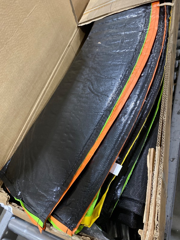 Photo 1 of Yohood Trampoline Outdoor 12FT 14FT, Recreational Trampolines with Enclosure Net and Ladder, ASTM Approved for Kids and Adults, with Additional 8 Stabilizer Bars and Anti-Rust Coated Galvanized Frame
