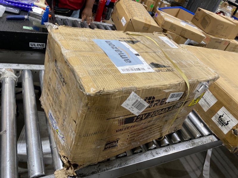 Photo 1 of Renogy Deep Cycle AGM Battery 12 Volt 200Ah, 3% Self-Discharge Rate, 2000A Max Discharge Current, Safe Charge Most Home Appliances for RV, Camping, Cabin, Marine and Off-Grid System, Maintenance-Free