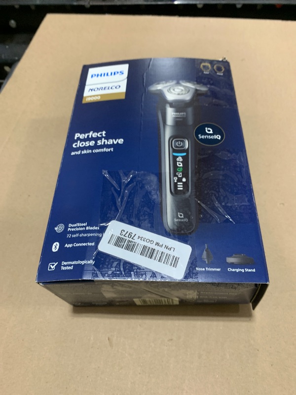 View 2 of Philips Norelco Shaver i9000, Wet & Dry Electric Shaver, Ink Black, SenseIQ Technology, Triple Lift & Cut System, 360 Rotating Dual SteelPrecision Precision Blades, Nose Trimmer, Model X9000/90