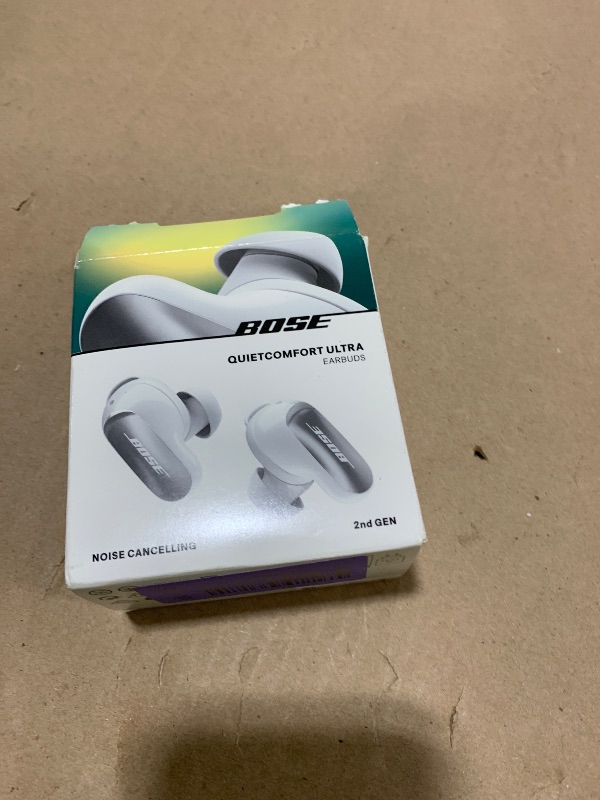 Photo 1 of Bose QuietComfort Ultra Earbuds (2nd Gen) - Wireless Noise Cancelling Earbuds with Mic, Immersive Audio, USB-C Charging, Up to 6 Hours Battery, IPX4 Rating, White Smoke