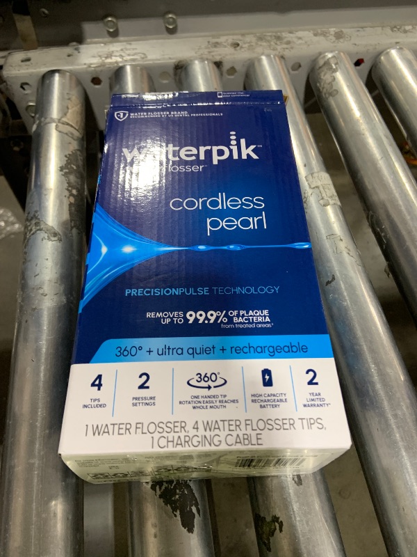 Photo 1 of Waterpik Cordless Pearl Rechargeable Portable Water Flosser for Teeth, Gums, Braces Care and Travel, Extra Quiet, 4 Flossing Tips - ADA Accepted, WF-13 White, Amazon Exclusive