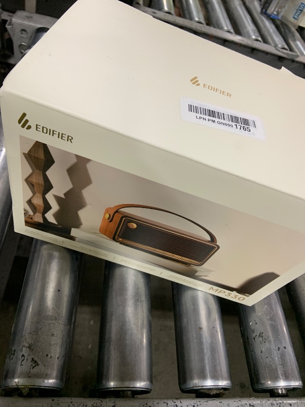 Photo 1 of Edifier Retro Wood Bluetooth Speaker, Wireless Portable Speakers with 40W Hi-Res Audio, Stereo Pairing ConneX App, USB and TF Card Brown