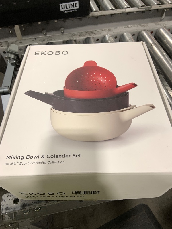 Photo 1 of EKOBO Large Mixing Bowl and Colander Set Tomato – 135 oz BPA-Free Eco-Composite – Nesting Kitchen Mixing Bowls for Washing Mixing Serving – Dishwasher Safe Essential Bowl Set