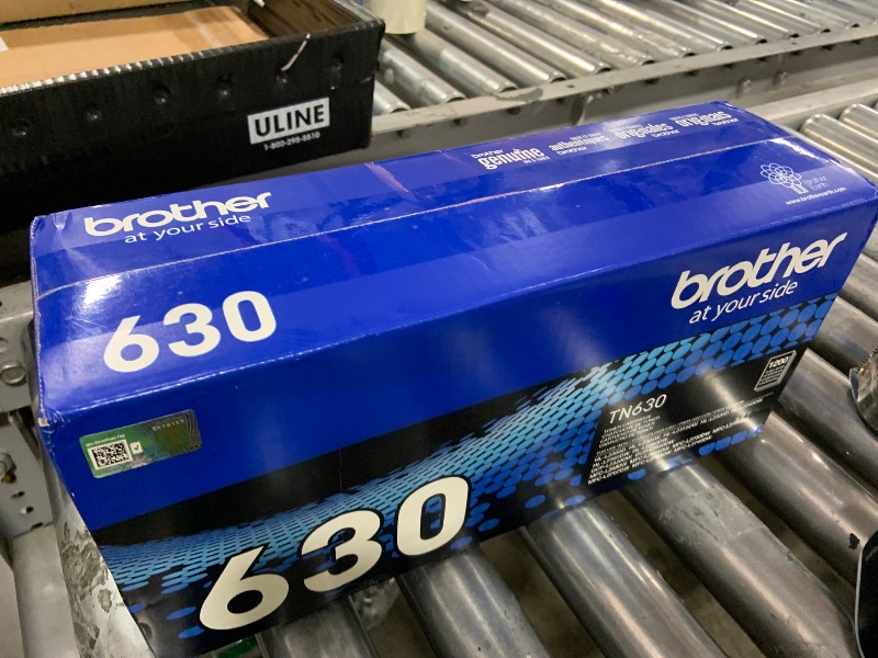 Photo 1 of Brother Genuine Standard Yield Toner Cartridge, TN630, Replacement Black Toner, Page Yield Up to 1,200 Pages, Amazon Dash Replenishment Cartridge