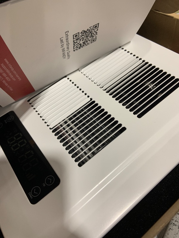 Photo 1 of Infandy Electric Wall Heater for Indoor Use, 120V Wall Heater with Thermostat and Remote, 3 Heating Modes, 9H Timer, Child Lock, Overheat Protection, Suitable for Bathroom, 1500/750 Watt, Hardwired