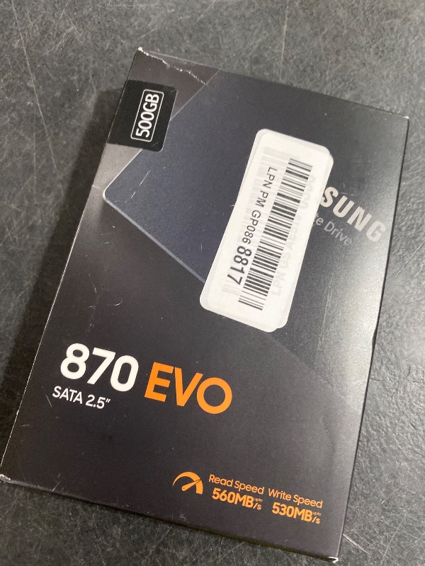 Photo 1 of SAMSUNG 870 EVO SATA SSD 500GB 2.5” Internal Solid State Drive, Upgrade PC or Laptop Memory and Storage for IT Pros, Creators, Everyday Users, MZ-77E500B/AM, Black