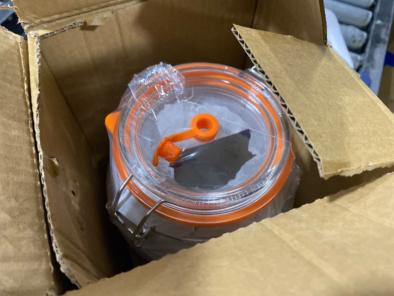 Photo 1 of Upgrade 1 Gallon Fermentation Jars with Airlocks - Wide Mouth Glass Jars with Airtight Lid for Sauerkraut Mead Sourdough Starter Pickle, Fermenting Jar with Handle & Non-Slip Silicone Base, ONLY 1