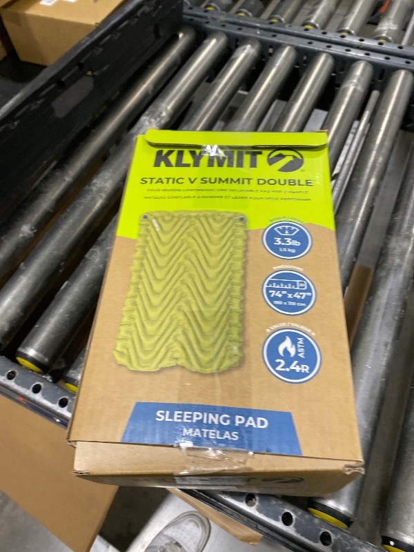 Photo 1 of KLYMIT Insulated Static V SUMMIT Double Inflatable Sleeping Pad | Thick, Lightweight, Easy to Inflate, Foldable Air Bed for Camping & Backpacking, Chartreuse
