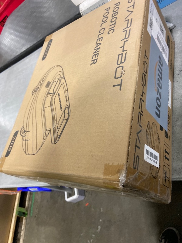 Photo 1 of STARRYBOT Cordless Robotic Pool Cleaner with Dual high-Efficiency Motors Delivers Strong Suction, Smart Self-Parking,Smart LED Indicator,Pool Vacuum for Above-Ground Flat Pool up to 900 Sq.ft(White)