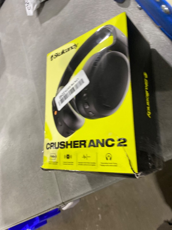 Photo 1 of Skullcandy Crusher ANC 2 Wireless Over-Ear Bluetooth Headphones with Multi-Sensory Bass, Active Noise Cancelling, Up to 60 Hours Battery, Microphone for iPhone Android - True Black