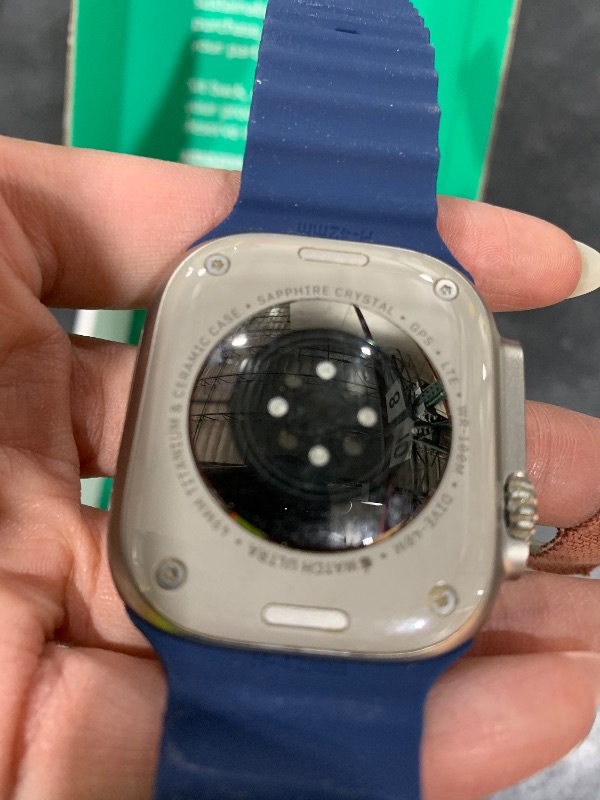 Photo 1 of Apple Watch Ultra 2 [GPS + Cellular, 49mm] - Titanium Case with Blue Ocean Band, One Size (Renewed Premium)