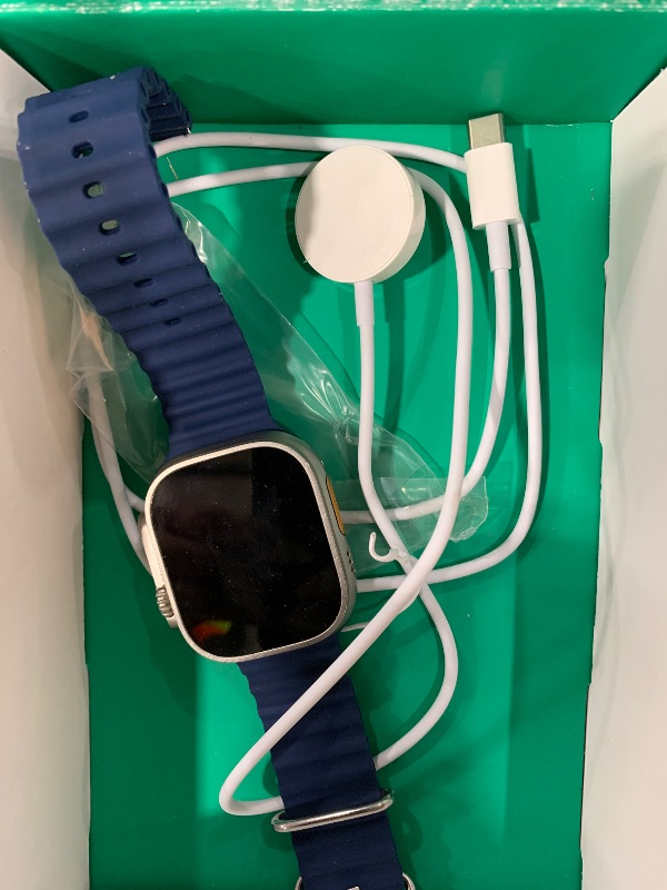 Photo 1 of Apple Watch Ultra 2 [GPS + Cellular, 49mm] - Titanium Case with Blue Ocean Band, One Size (Renewed Premium)