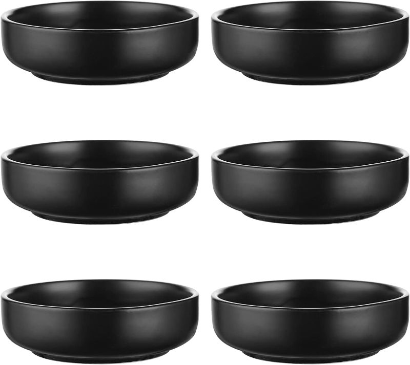 Photo 1 of Ceramic 3.3 Inch Soy Sauce Dish Dipping Bowls Side Dishes Small Appetizer Pinch Bowls for Condiments, Sushi, Ketchup, BBQ-Set of 6