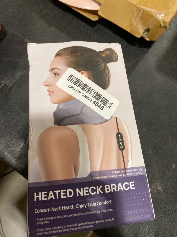Photo 1 of Heated Neck Brace Cervical Collar - Neck Support Brace with Heating Pad, Soft Foam Wraps Keep Vertebrae Stable and Aligned for Relief of Cervical Spine Pressure for Women & Men Black (M Size)