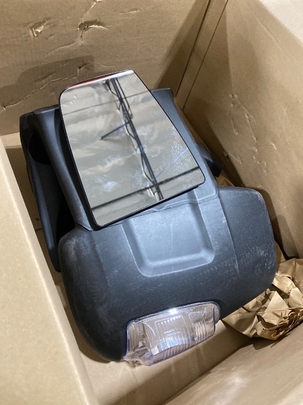 Photo 1 of vefix Left Driver Side Mirror Long Arm Compatible with 2015-2025 Ford Transit 150 250 350 350HD Left Side Rear Door Mirror with Signal Light and Blind Spot Sensor