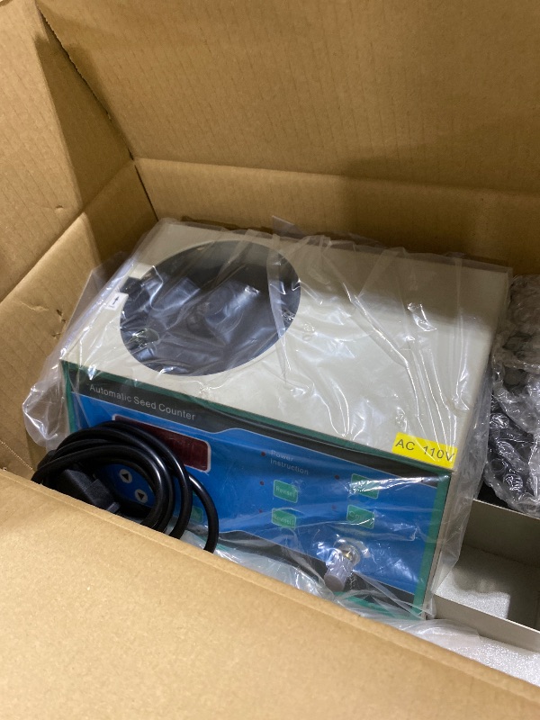 Photo 1 of CGOLDENWALL Automatic Counter Machine Microcomputer Counting Instrument for Rice Seeds Soybean Corn Wheat Sunflower Vegetable Grain Blue(SLY-C for Various Shapes)