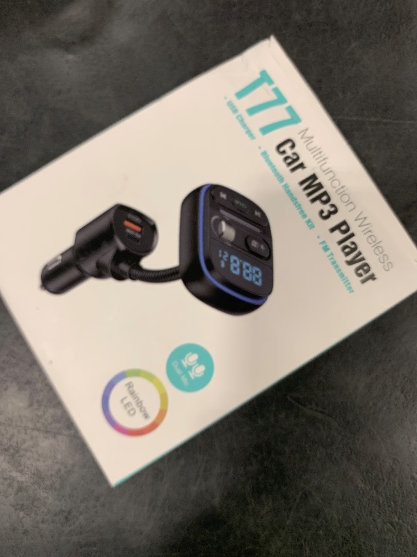 Photo 1 of LENCENT Bluetooth FM Transmitter PD 30W, Bluetooth Car Adapter with QC3.0 Fast Charger, Hi-Fi Bass Music, Wireless Radio Receiver Hands-Free Calling, [Color Light]