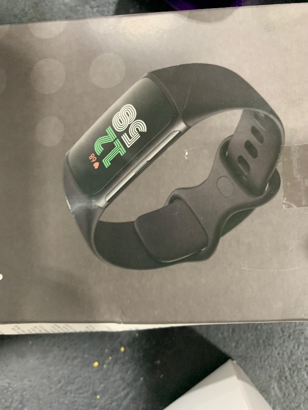 Photo 1 of Fitbit Charge 6 Fitness Tracker with Google Apps - Heart Rate on Exercise Equipment - 3-Month Google Health Premium Membership Included - Health Tools - Obsidian/Black - Small&Large Bands Included