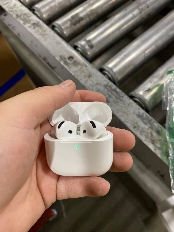 Photo 1 of Apple AirPods 4 Wireless Earbuds, Bluetooth Headphones, Personalized Spatial Audio, Sweat and Water Resistant, USB-C Charging Case, H2 Chip, Up to 30 Hours of Battery Life, Effortless Setup for iPhone