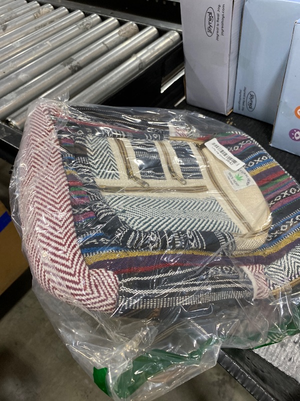 Photo 1 of Shubhlaxmifashion Small Hemp Cotton Daypack Backpack - Multi-color, 14 Inch, 9L, Compact (13x14x5 Inch), Travel, Hiking, Adult, Unisex