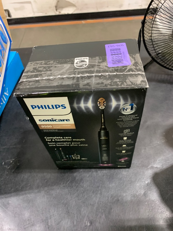 Photo 1 of Philips Sonicare DiamondClean Smart 9500 Electric Toothbrush - Sonic Toothbrush with App, Pressure Sensor, 15 Brushing Settings, Replacement Reminder, USB Charging Travel Case, Black, Model HX9923/11