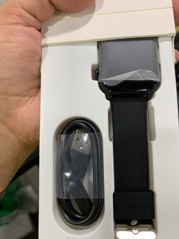 Photo 1 of TRAUSI Touchscreen Smartwatch with Bluetooth Call, 100 Modes and Sleep Notifications, Waterproof Watch for iPhone Black
