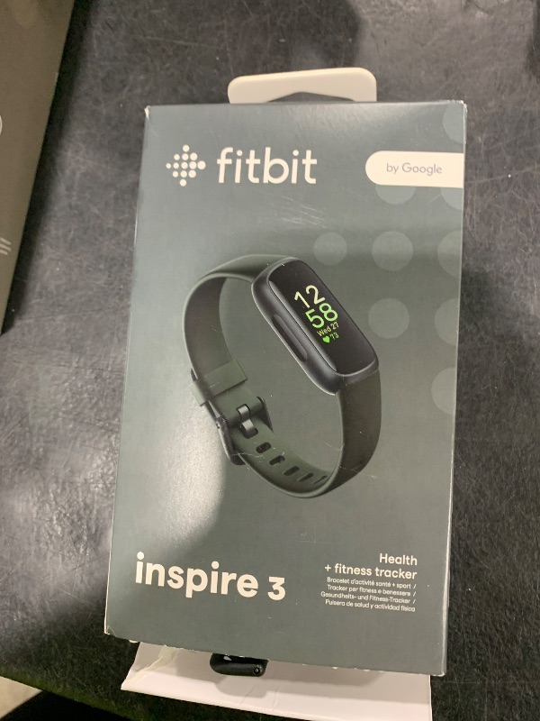 Photo 1 of Fitbit Inspire 3 Health & Fitness Tracker with Stress Management, Workout Intensity, Sleep Tracking, 24/7 Heart Rate - 3-Month Google Health Premium Membership Included - Midnight Zen/Black